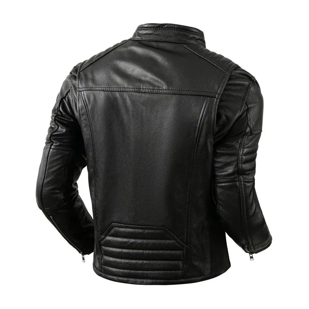 Men's Stand Up Collar Original Leather Jacket