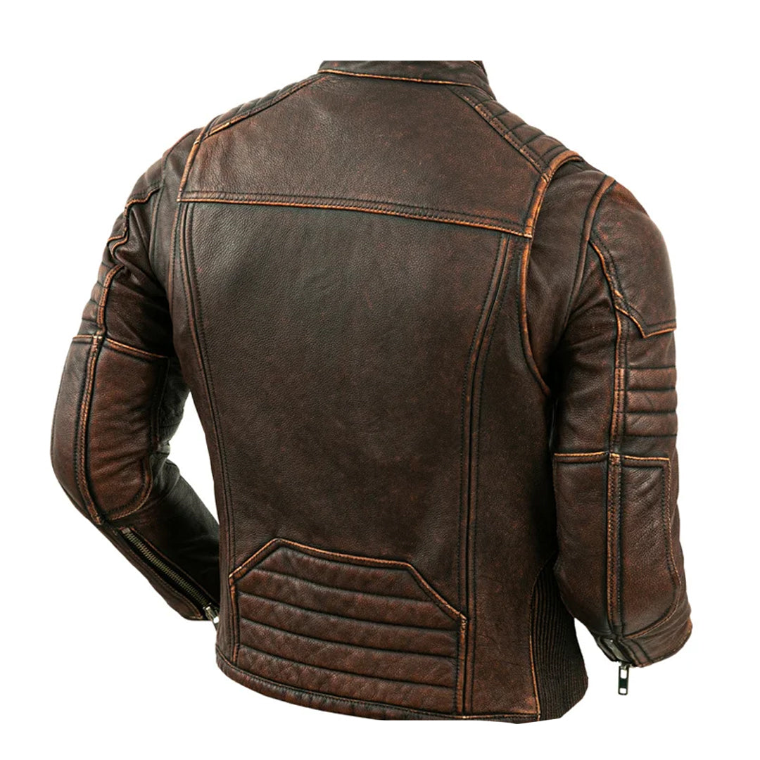 Men's Stand Up Collar Original Leather Jacket