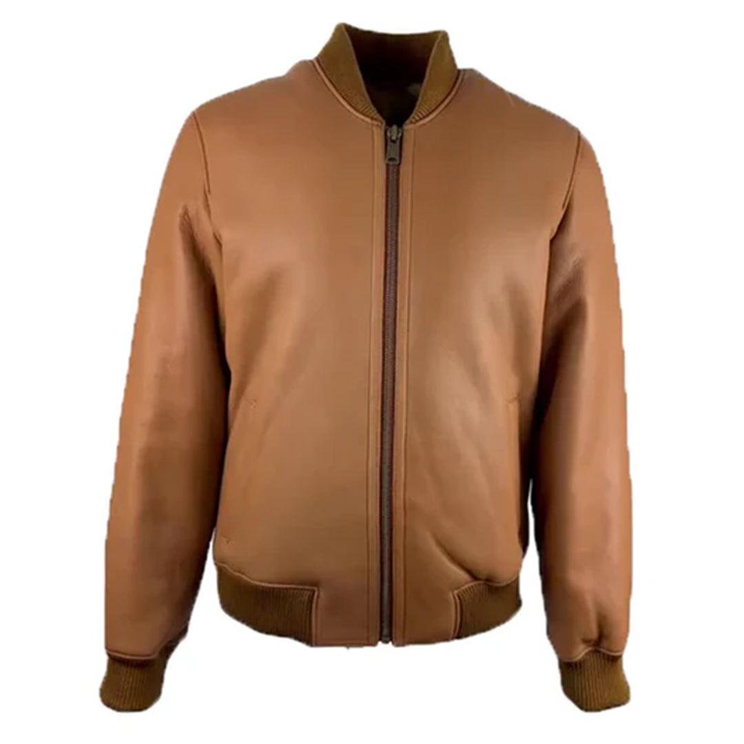 Men's Tan Jonathan Bomber Leather Jacket