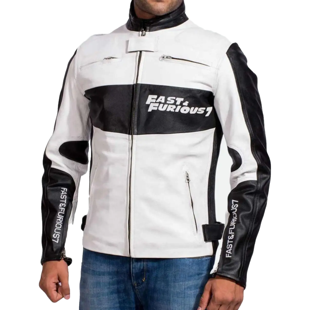 Fast And Furious 7 Vin Diesel Motorcycle Leather Jacket