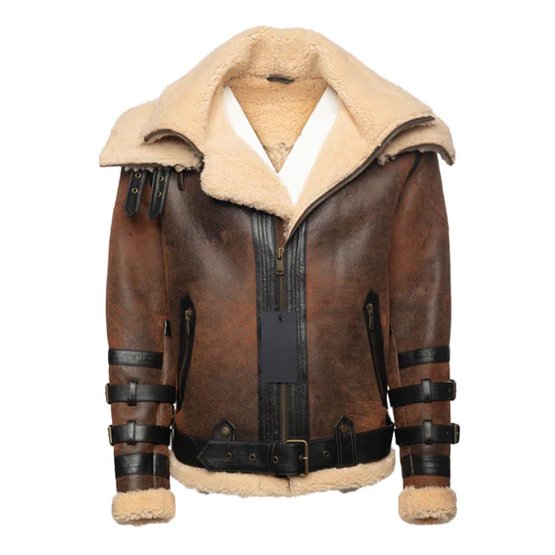 Men's Brown Richard's Aviator Shearling Leather Jacket