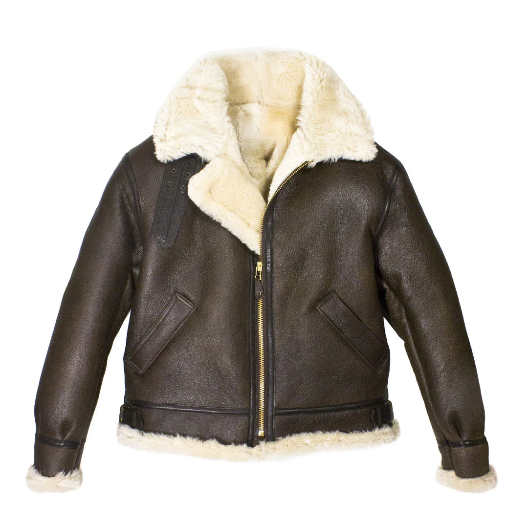 Men's Brown B-3 Shearling Leather Jacket