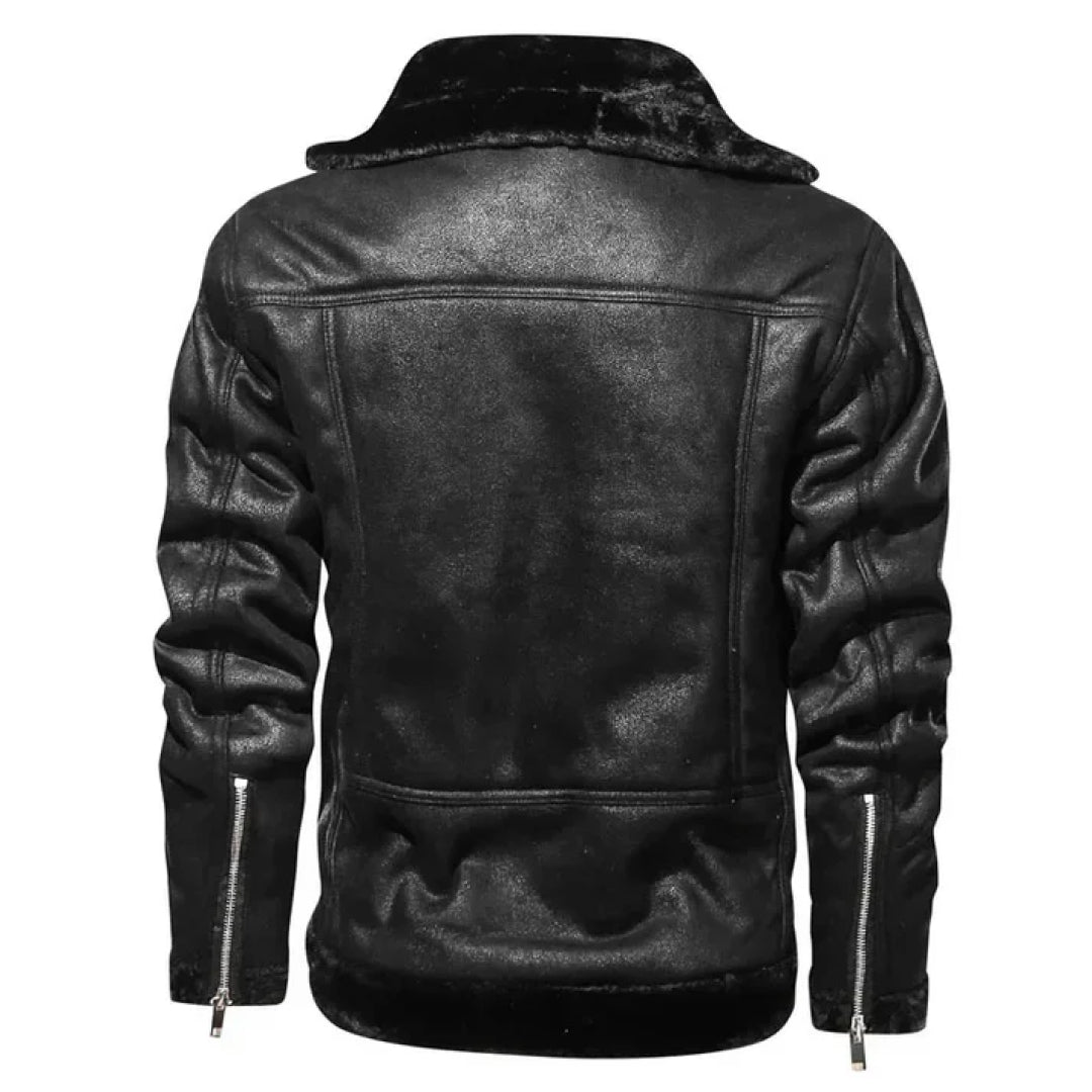 Men's Turn Down Collar Original Leather Jacket