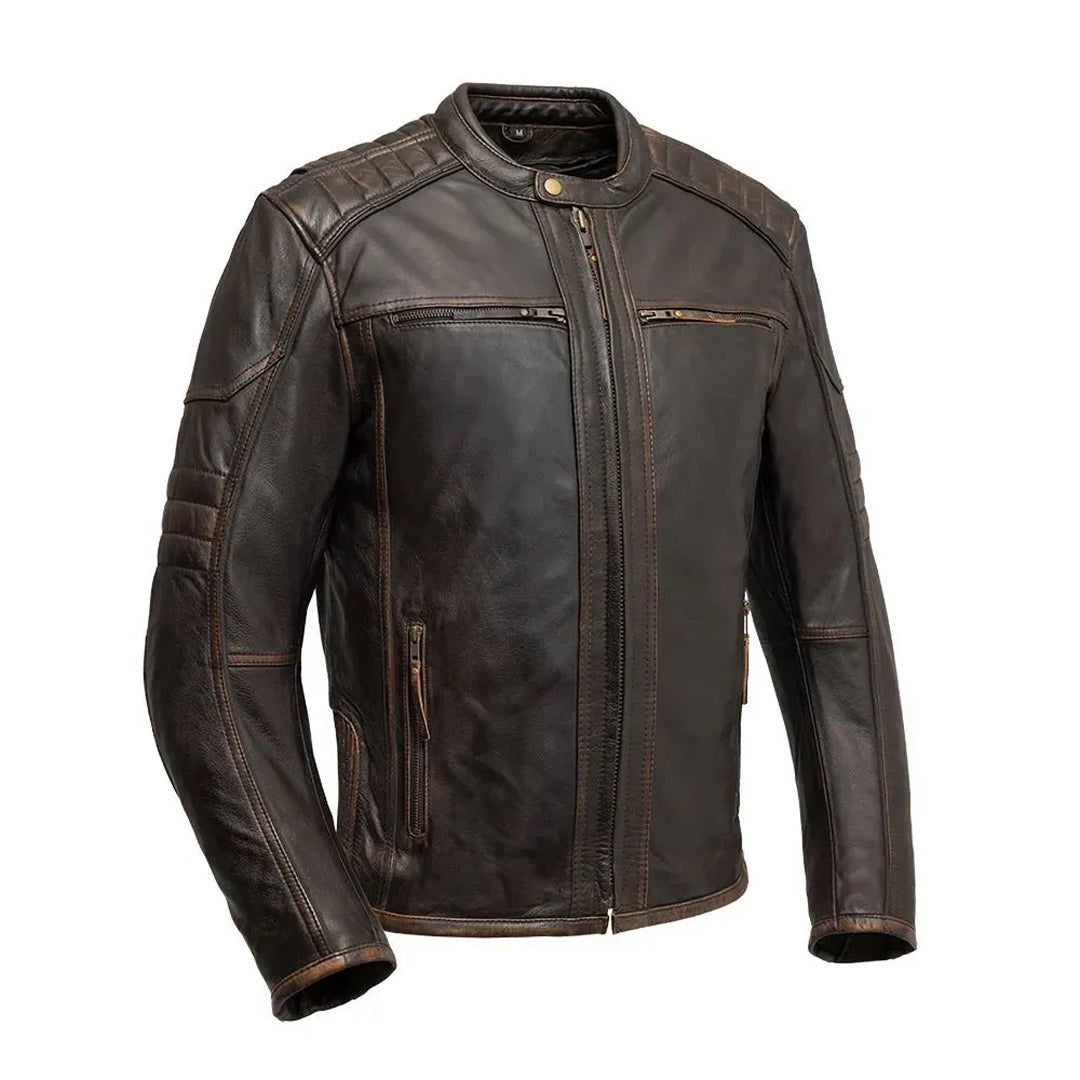 Men's Rider Club Motorcycle Leather Jacket