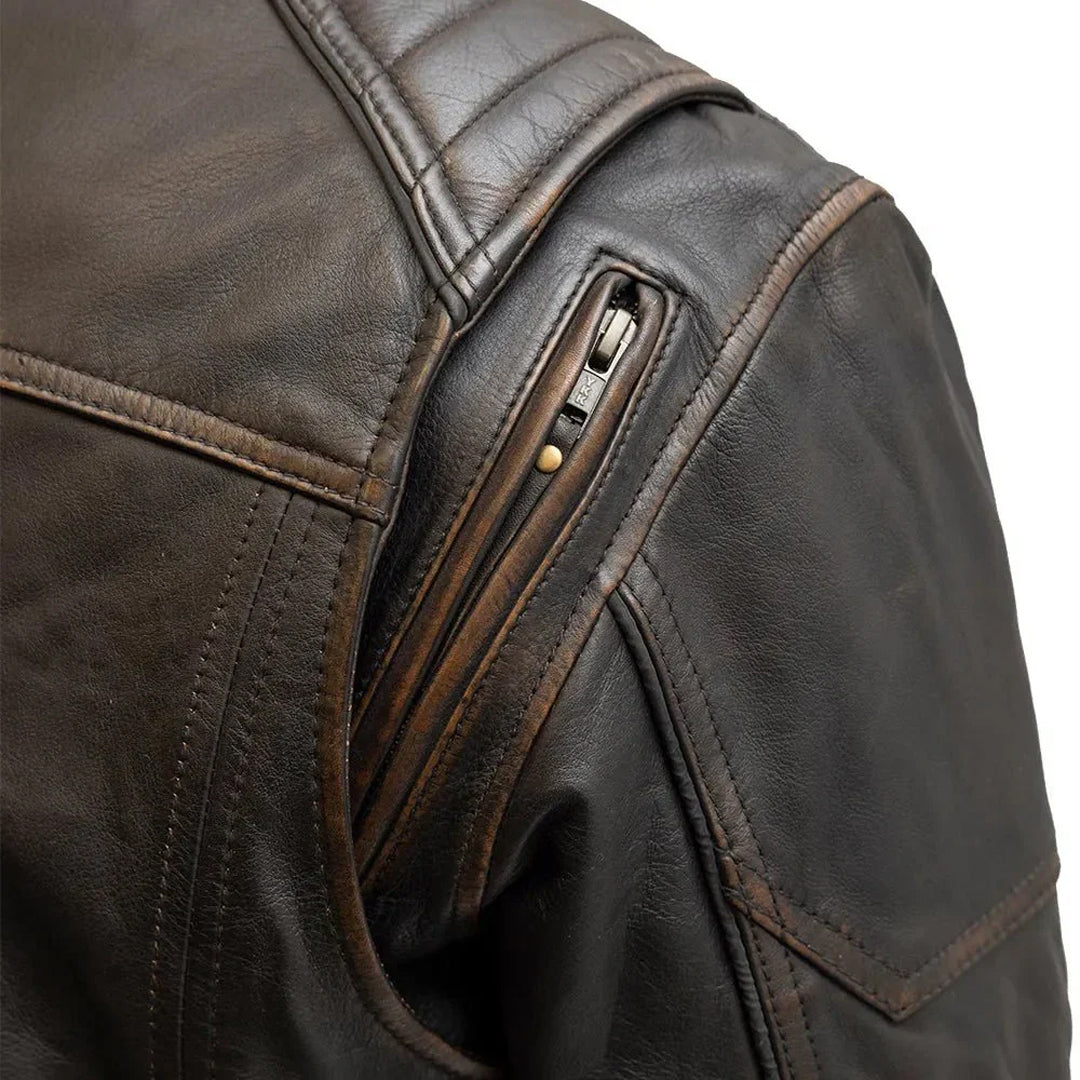 Men's Rider Club Motorcycle Leather Jacket