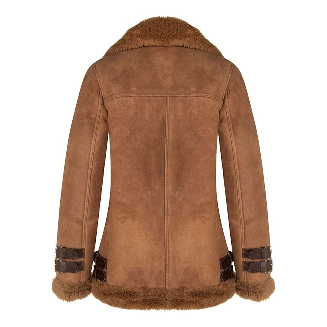 Women's Biker Shearling Fur Real Leather Jacket